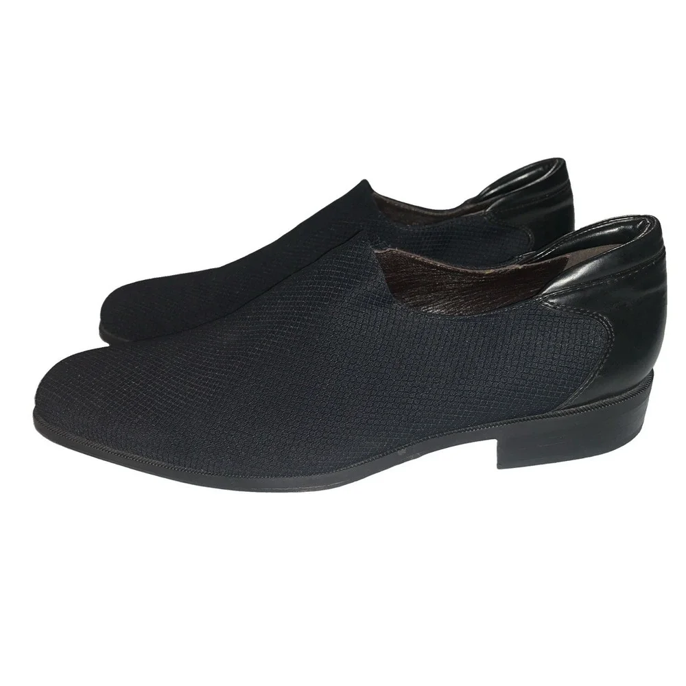 Donald Pliner Rex Loafers Mens 10M Black Stretch Nappa Leather Slip On Shoes